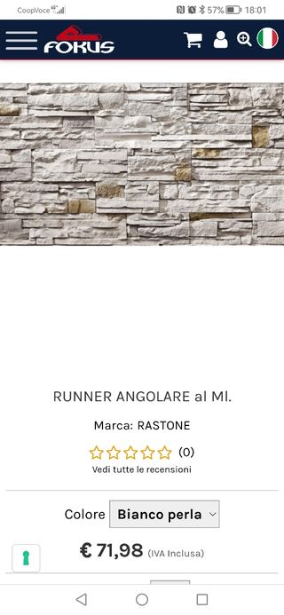 Pietra runner angolare marca Rastone.