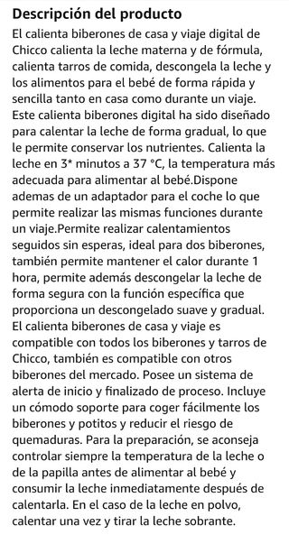 Calienta biberones casa viaje Chicco