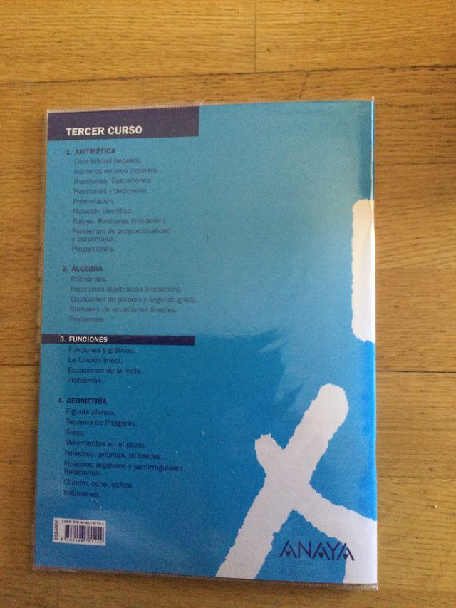 Libro ejercicios matemáticas 3º Secundaria. Anaya.