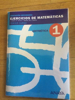 Libro ejercicios matemáticas.3º secundaria. Anaya.