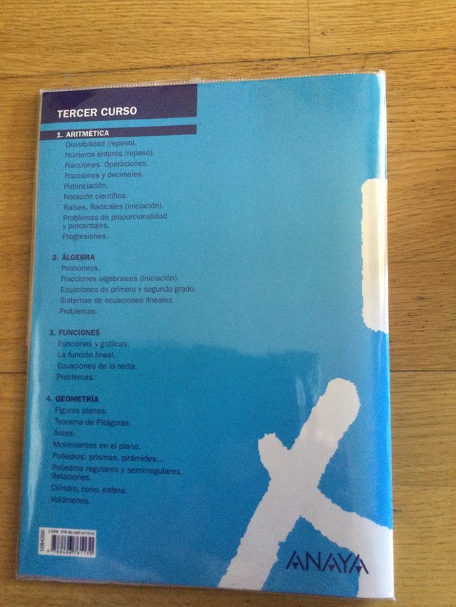 Libro ejercicios matemáticas.3º secundaria. Anaya.