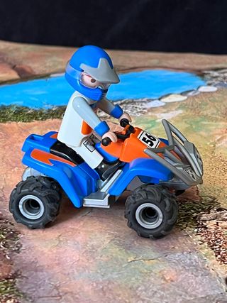 playmobil quad, moto y bici