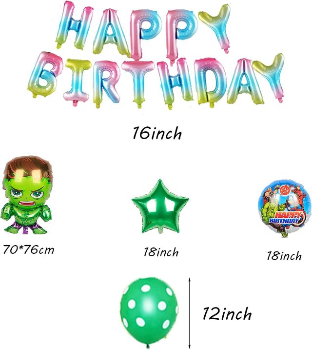 Decoración De Cumpleaños De Hulk Globos De Hulk Gl