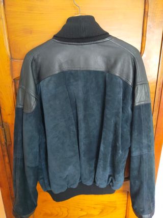 Cazadora hombre vintage de ante y piel 