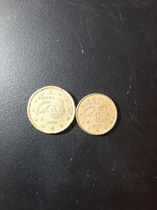 Dúo de monedas de 1999 (10 y 20cent)