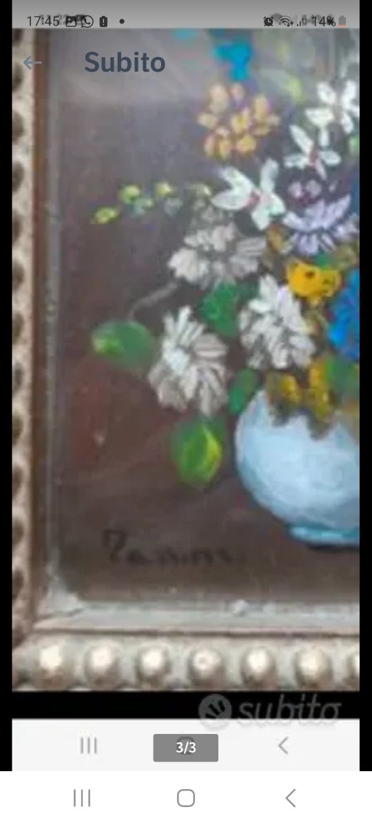 Quadro con dipinto e firma