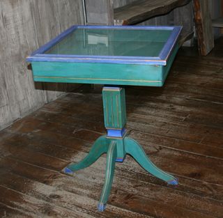 MESA ANTIGUA, VITRINA, EXPOSITOR VINTAGE