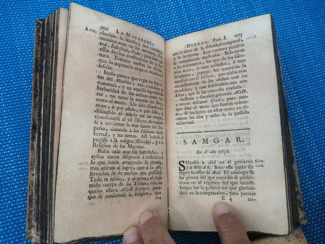 Monarchía hebrea libro del 1745 en 4 tomos