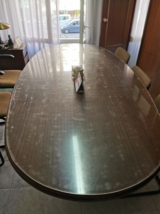 Mesa despacho ovalada maciza
