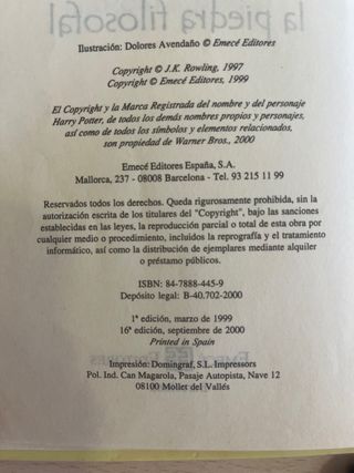 Harry Potter y la Piedra Filosofal. Emece.