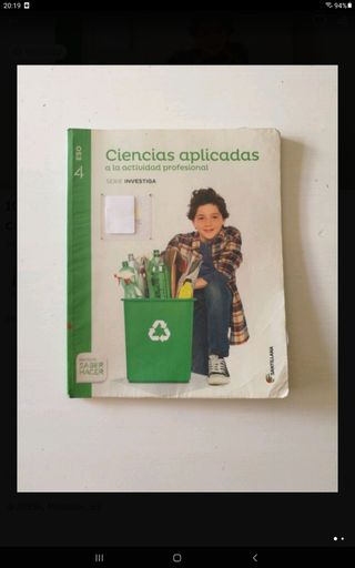 Libro ciencias aplicadas 4° ESO ed. santillana