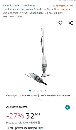 Aspiratore con filo.