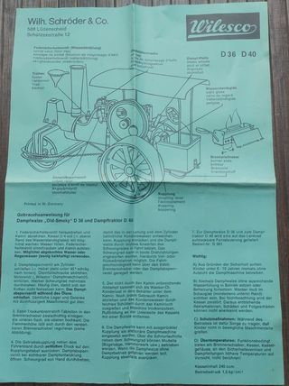 Folleto Antigua Apisonadora de latón Wilesco