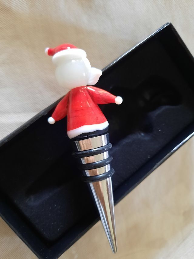 Babbo natale tappo in vetro murano