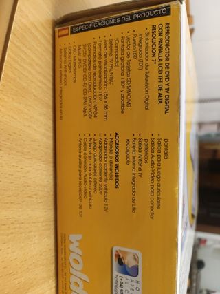 Reproductor de DVD y TV Digital portátil