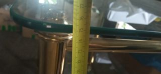 Mobile porta TV in vetro e ottone