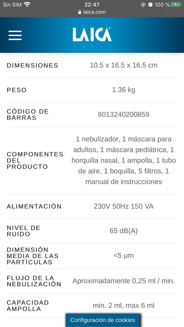 Nebulizador a pistón para aerosolterapia NE2014