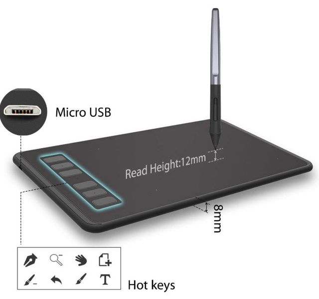 Tableta gráfica HUION Inspiroy H640P