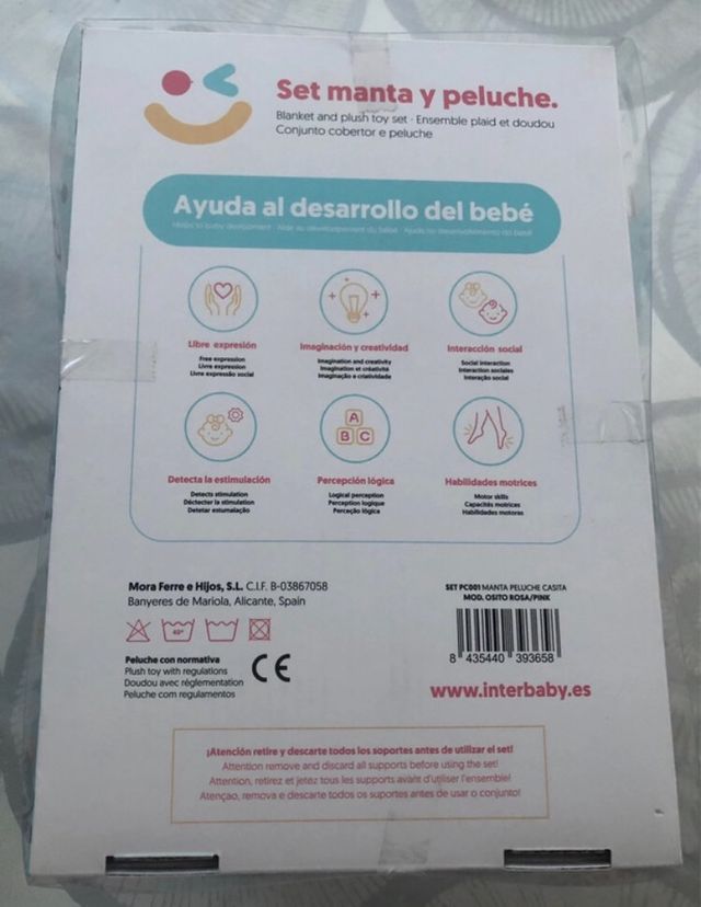 Conjunto peluche y manta