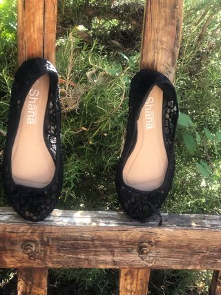 Manoletinas tela encaje negro 37/38 SA