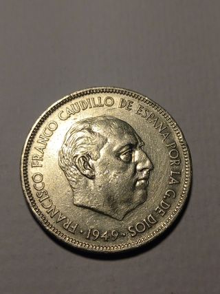 Moneda 5 pesetas 1949*49 Madrid Franco 