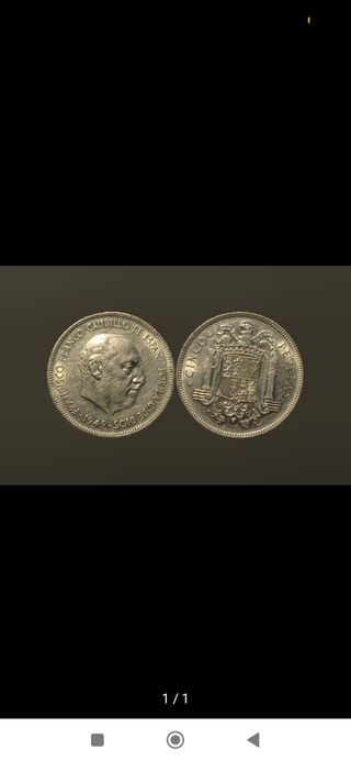 Moneda 5 pesetas 1949*49 Madrid Franco 