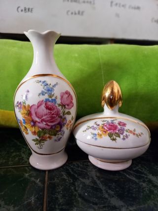 Juego de tocador de porcelana antiguo 