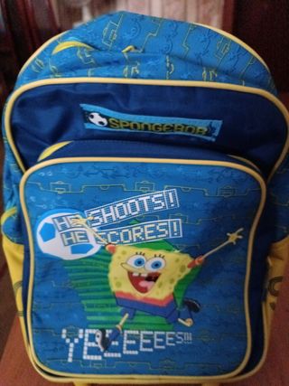 Mochila ruedas Bob esponja 35 cm