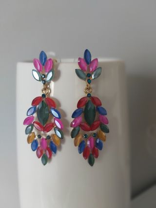 PENDIENTES DE FIESTA LARGOS DE COLORES
