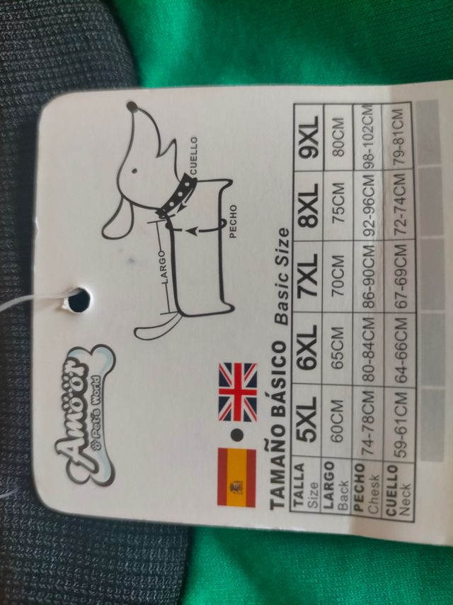 Abrigo verde perro mediano 60/65cm