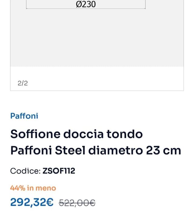 Soffione/cipolla tondo diametro 23cm