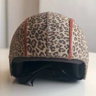 Casco de moto leopardo talla S