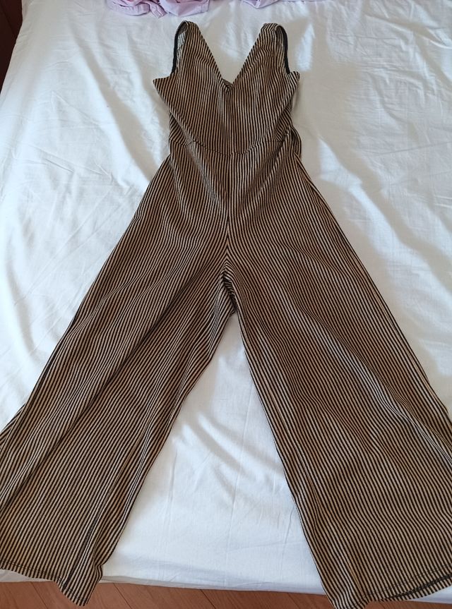 Mono de rayas marron T.36 MANGO