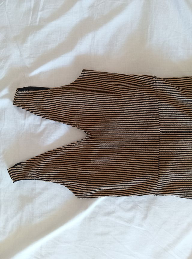 Mono de rayas marron T.36 MANGO