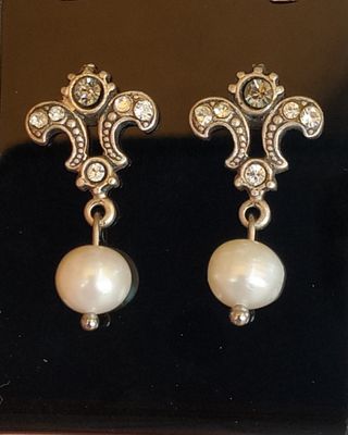 Pendientes plata y perla natural