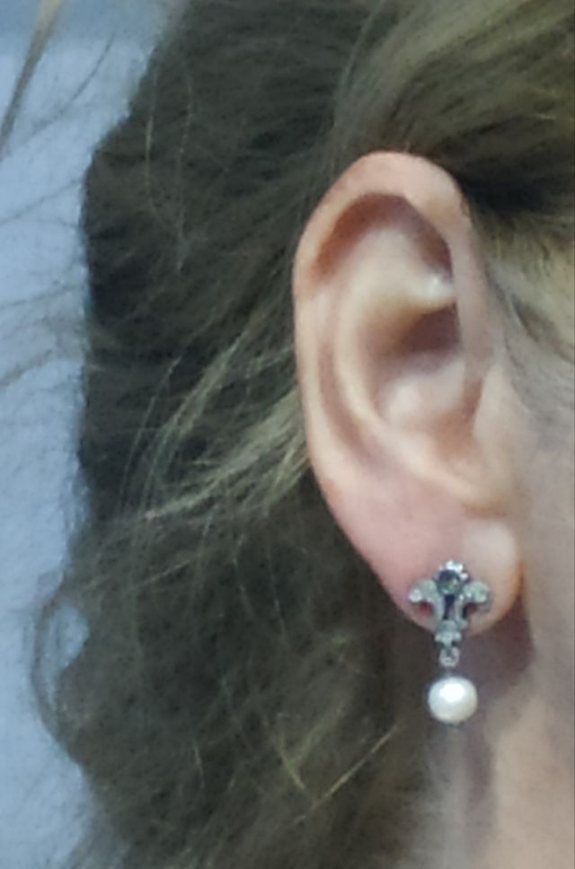 Pendientes plata y perla natural