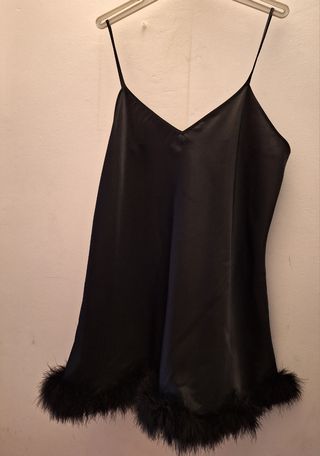 Camisón corto negro talla grande