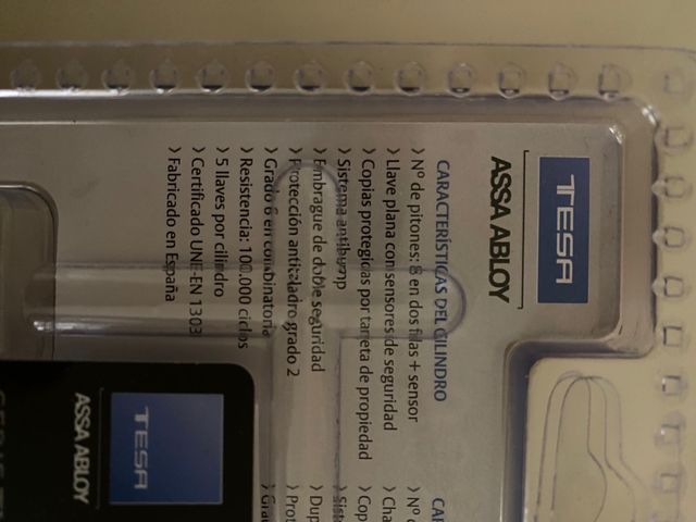 Cilindro perfil europeo TESA ASSA ABLOY latonado