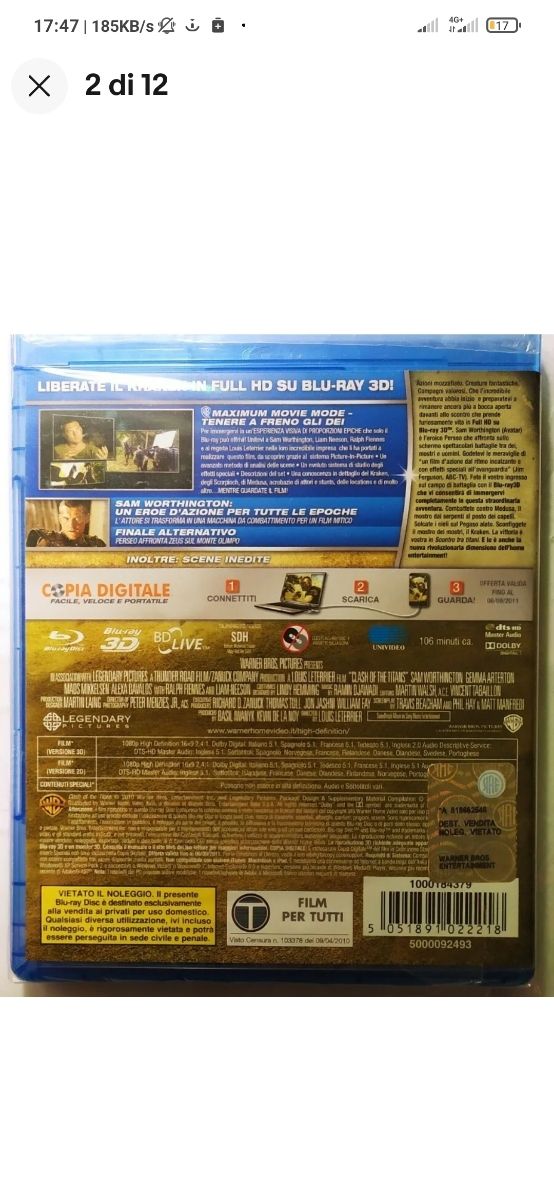 LOTTO BLU RAY 3D 