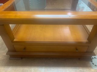 mesa centro salón madera de pino 90 cm