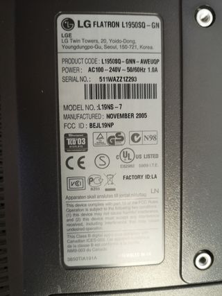 Monitor LG Flatron L1950SQ 