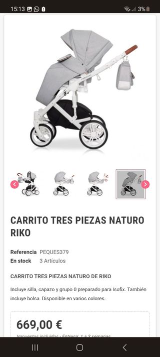 Carro bebe+silla paseo+capazo