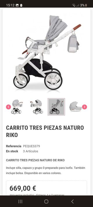 Carro bebe+silla paseo+capazo