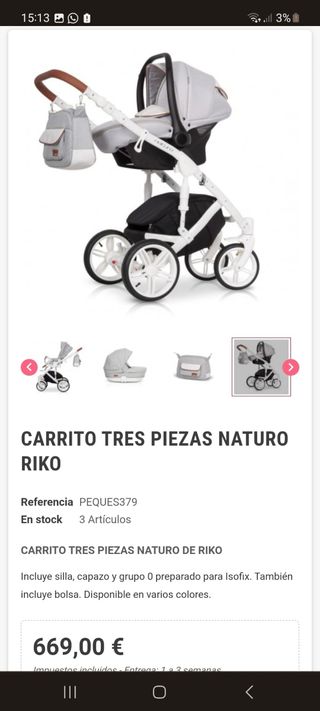 Carro bebe+silla paseo+capazo