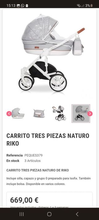 Carro bebe+silla paseo+capazo