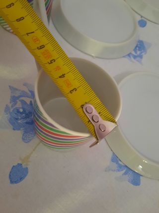 5 tazzine da caffè con piattino in ceramica