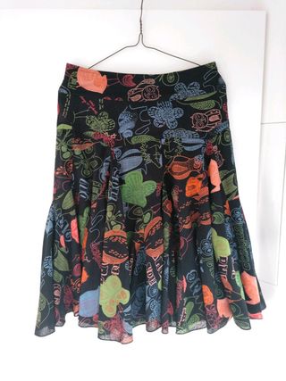 Falda negra estampada Desigual