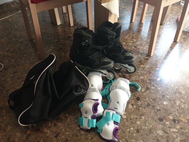 Patines en línea +bolsa transporte+protecciones