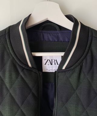 Cazadora bomber Zara a cuadros hombre talla L