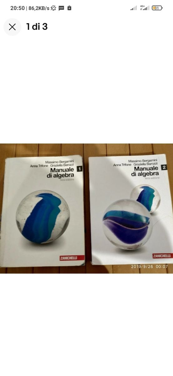 Manuale di algebra Zanichelli vol 1-2